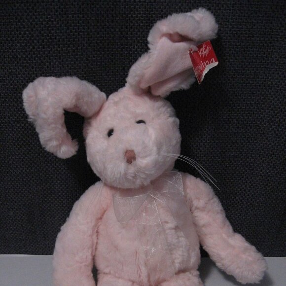 1996 CHOSUN LORD & TAYLOR 'growing up' plush PINK bunny rabbit bendable ears 17" - Picture 4 of 7